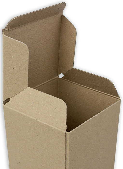 Faltschachtel Verpackung mit staubdichtem Verschluss aus Wellpapp Karton